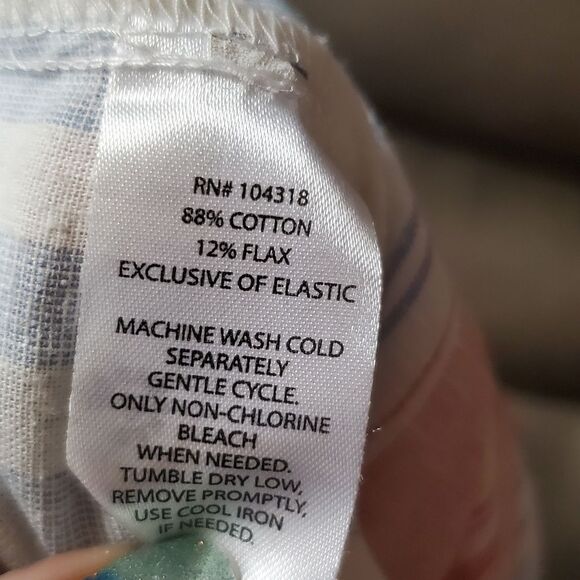 Derek Heart | Wide Leg High Waist Pastel Stripe Cotton/Flax Pant | Size … - Picture 3 of 6